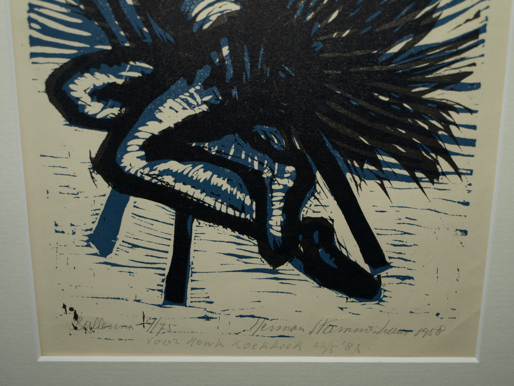 Herman Stammeshaus : houtsnede – Ballerina – Gesigneerd & ingelijst - 1958 kopen? Bied vanaf 25!