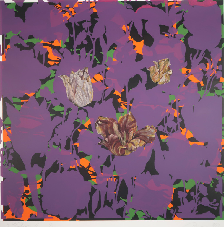 Arjan van Arendonk: Zeefdruk en Collage, 3 Tulips II kopen? Bied vanaf 20!