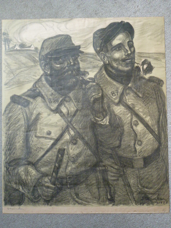 T.A. Steinlen - litho - Twee soldaten verkocht voor € 55!