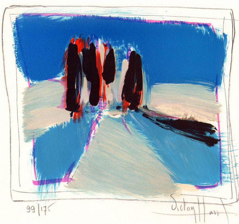 Victor Hasch -Le Pins- Mooie en kleurrijke Lithografie. Handgesigneerd/Genummerd kopen? Bied vanaf 65!