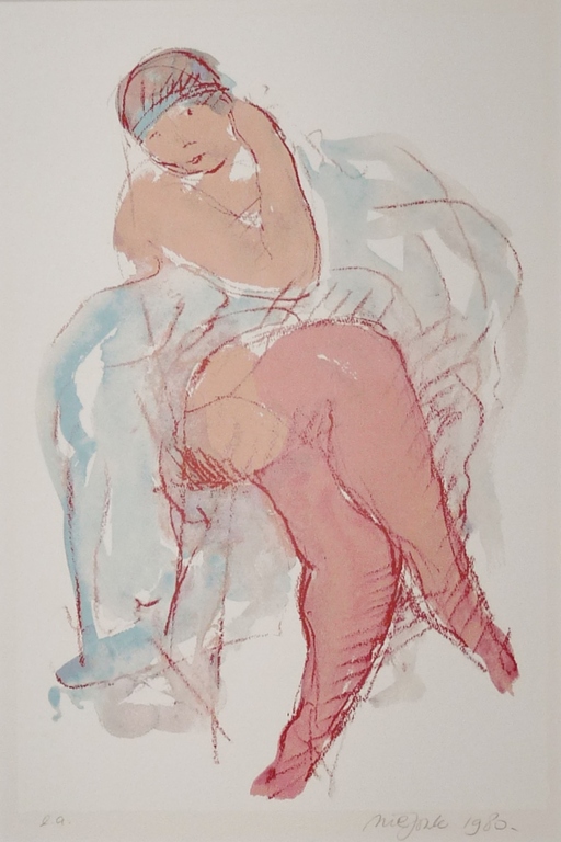 Nic Jonk, Zeefdruk, Gesigneerd,1980, E.A. verkocht voor € 150!