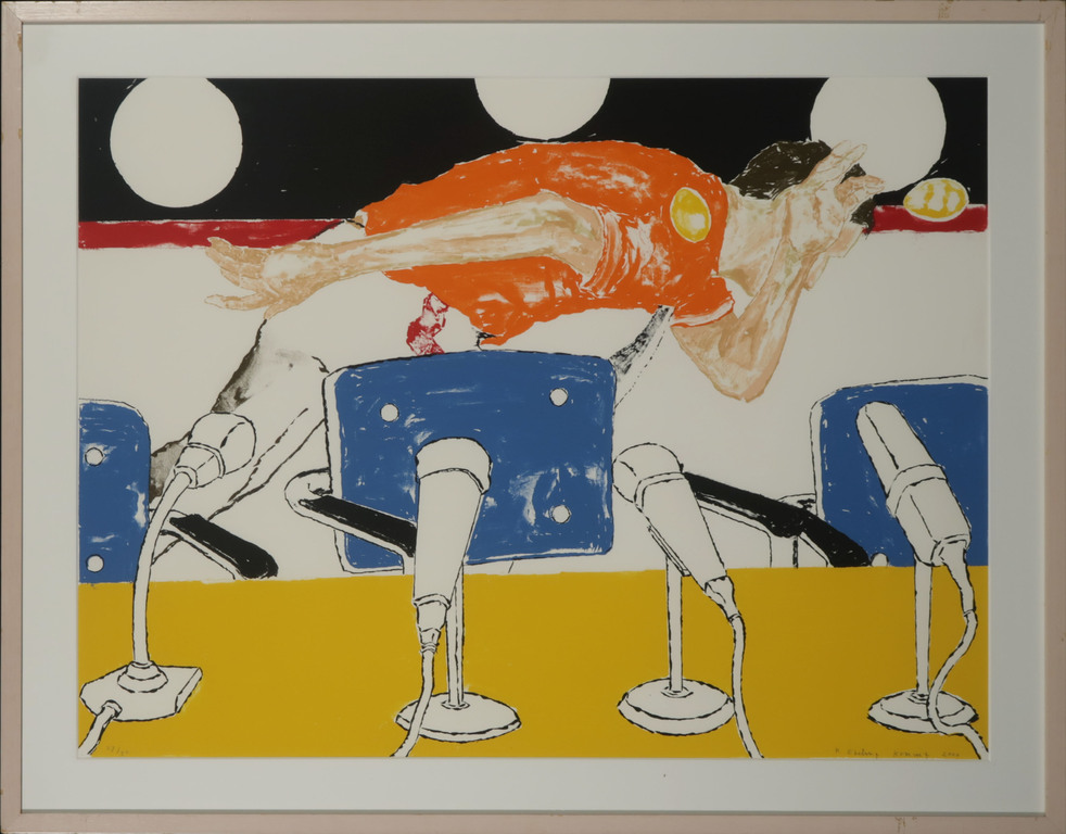 Koen Ebeling Koning: Litho, Z.T. - Ingelijst verkocht voor € 35!