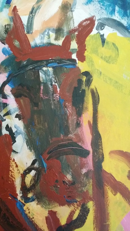 Onbekend. Acryl op doek. Polospeler. kopen? Bied vanaf 59!