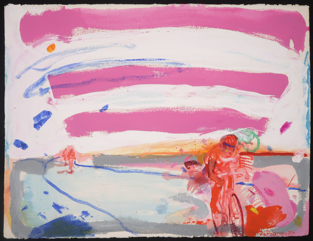 Jan van Diemen: Gouache, Wielrenners kopen? Bied vanaf 80!