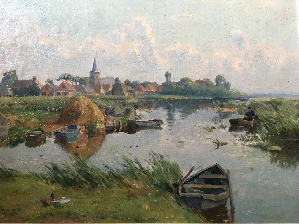 Gerbrand Frederik van Schagen - G.F. van Schagen: olieverf op doek, Fries landschap kopen? Bied vanaf 650!