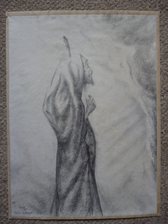 Joseph Texeira de Mattos - potloodtekening - Moise le berger verkocht voor € 35!