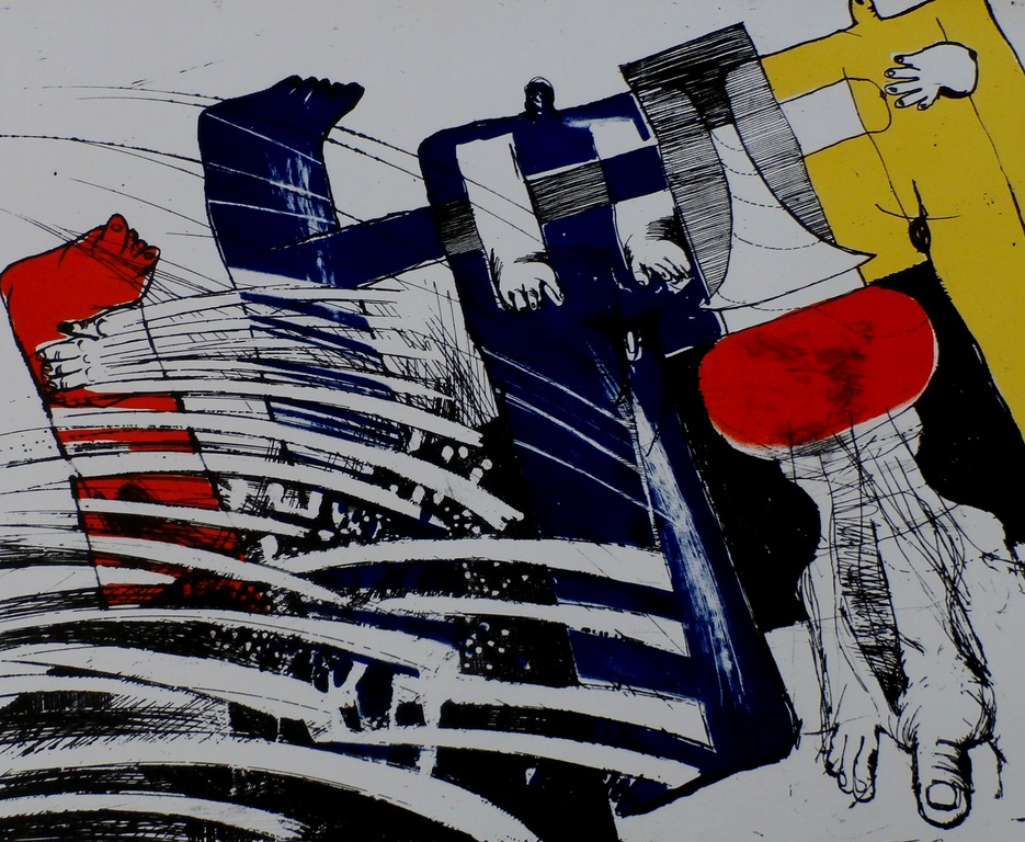 Hannes Postma, Zeefdruk: Essay in Ballistics, 1965, handgesigneerd kopen? Bied vanaf 50!