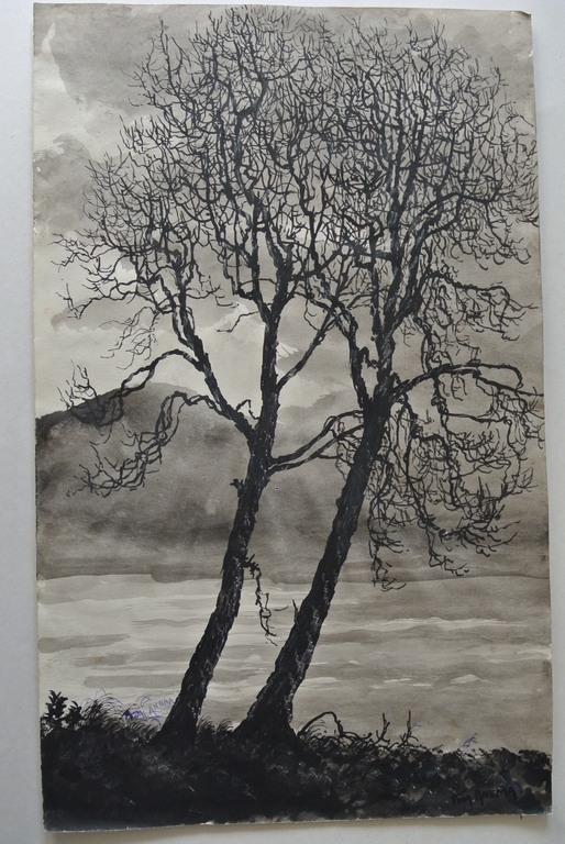 TOM ANEMA. Mooie Gouache  “Herfst in Frankrijk”. Handgesigneerd. kopen? Bied vanaf 9!