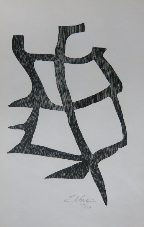 Emile Voeten: Houtsnede, Zonder titel (Creatie 1952) kopen? Bied vanaf 1!