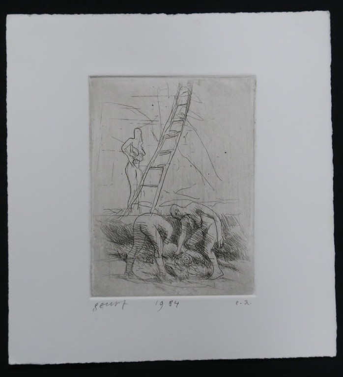 Geurt van Dijk: 2x Ets, Voorstellingen met naakte figuren kopen? Bied vanaf 35!