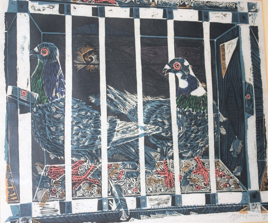 Toon Wegner, 1964 - Nwe Haagse School - houtsnede oplage 40 verkocht voor € 59!