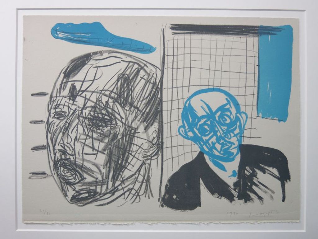 Jan van der Pol: Litho, Zonder titel (blauw) kopen? Bied vanaf 1!