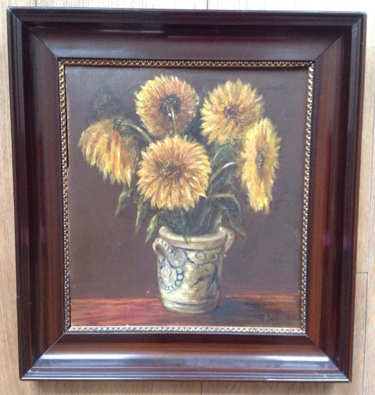 Onbekend: Olieverf op paneel, bloemstilleven, gesigneerd kopen? Bied vanaf 1!