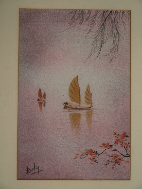 Be Ky – Vietnamese kunstenaar - Aquarel op zijde – Gesigneerd   kopen? Bied vanaf 1!