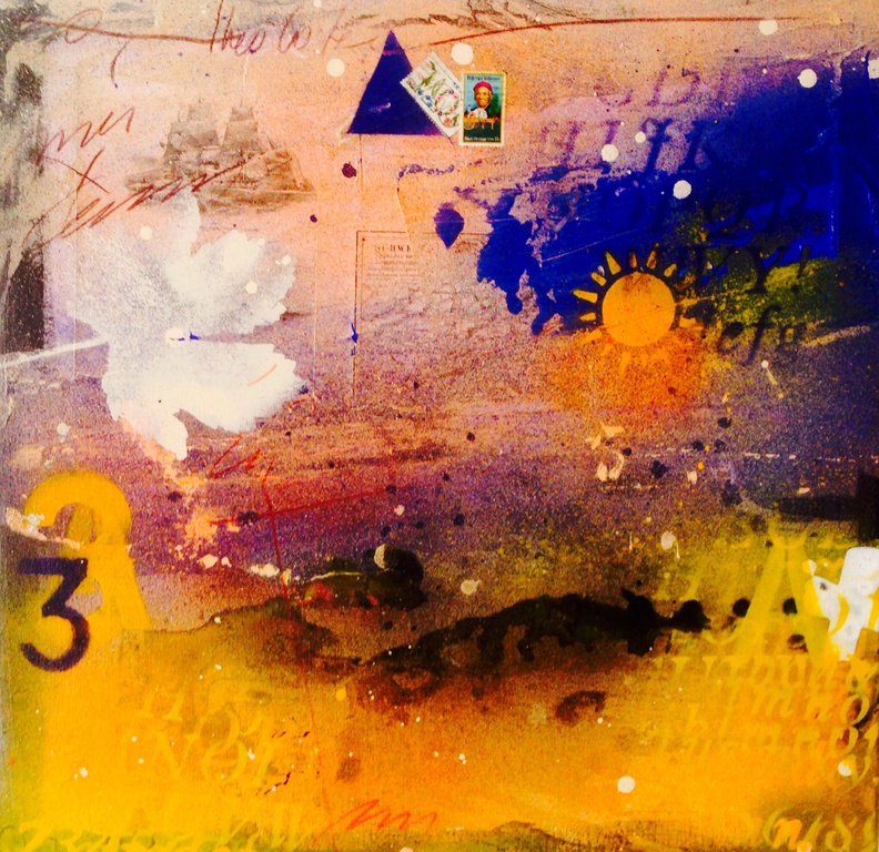 Theo koster, gemengde techniek, here comes the sun  kopen? Bied vanaf 1!