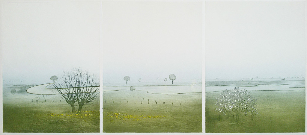 Elmar Gille - Rivierlandschap, aquatint ets kopen? Bied vanaf 55!