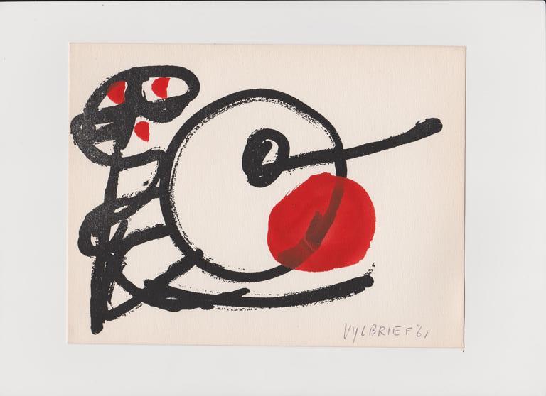 Ernst Vijlbrief, penseel tekening in Cobra stijl kopen? Bied vanaf 25!