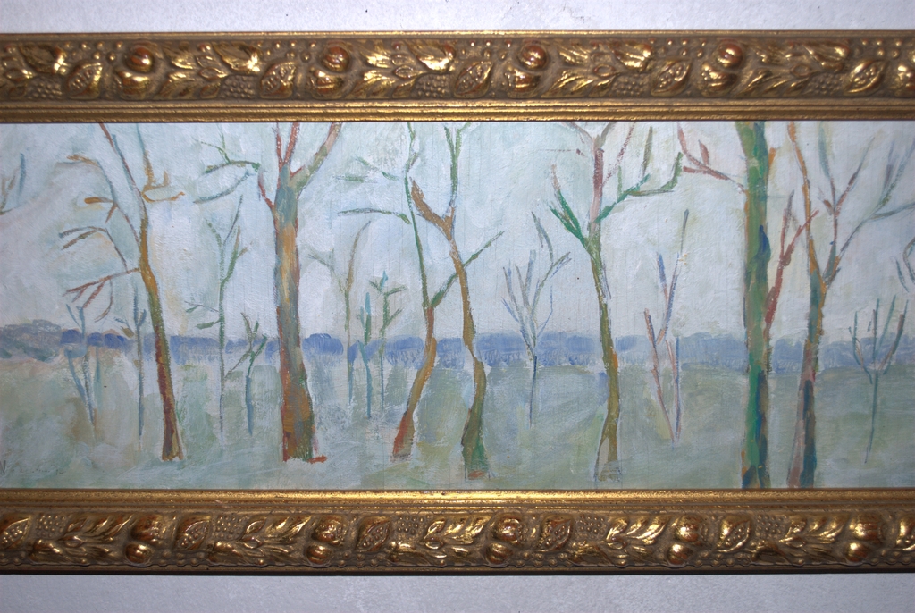 Bomen met duinen in de verte - olieverf op een paneel kopen? Bied vanaf 45!
