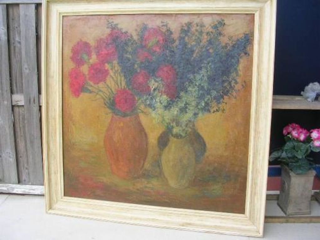 Jan van Herwijnen, olieverf, stilleven, bloemen in vaas kopen? Bied vanaf 450!
