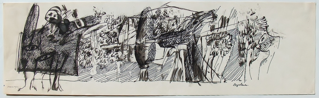 Martin Engelman, twee tekeningen inkt op papier, 1965  kopen? Bied vanaf 40!