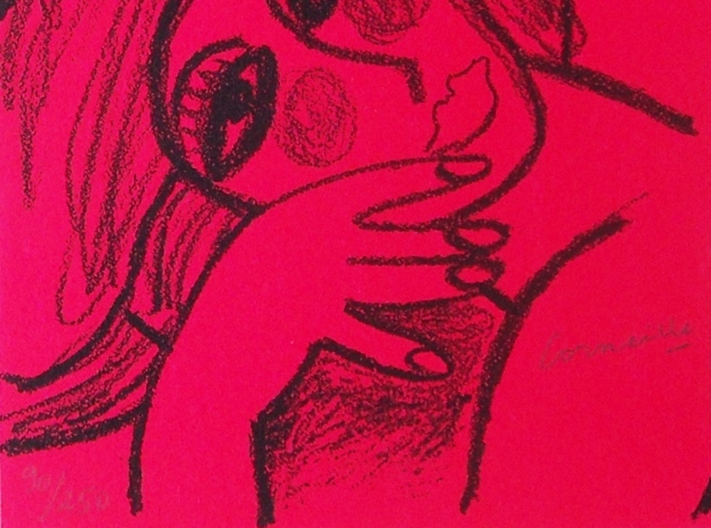 Corneille: vrouw en vogel in rood kopen? Bied vanaf 1!