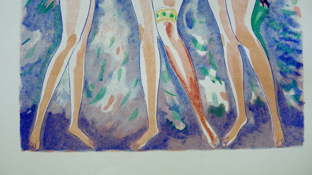 Kees van Dongen,Houtgravure ,'Les Femmes colombes', 1955, 1001 nacht kopen? Bied vanaf 35!