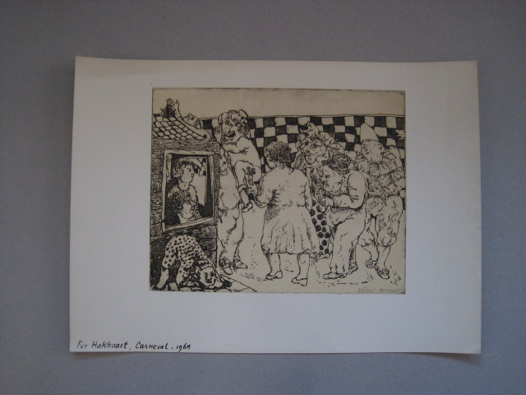 Fer Hakkaart (1941-) Leiden litho "Carneval" 1964   kopen? Bied vanaf 1!