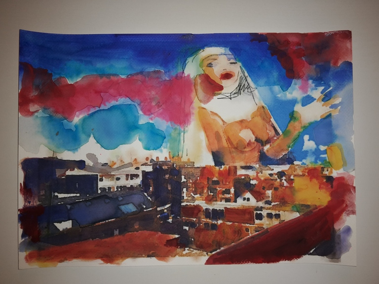 Peter Klashorst - gemengde techniek op aquarel papier - Sexy non kopen? Bied vanaf 70!