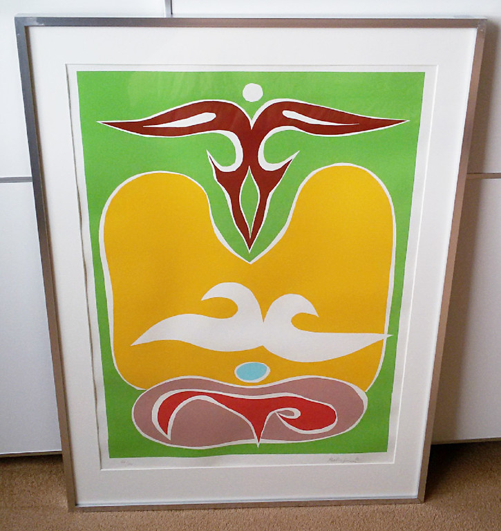 Richard Mortensen - Abstracte compositie, zeefdruk (ingelijst) kopen? Bied vanaf 1!