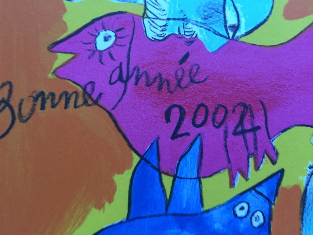 Corneille zeefdruk / Litho 2001  2002  Kerst oud & Nieuw kaart kopen? Bied vanaf 35!