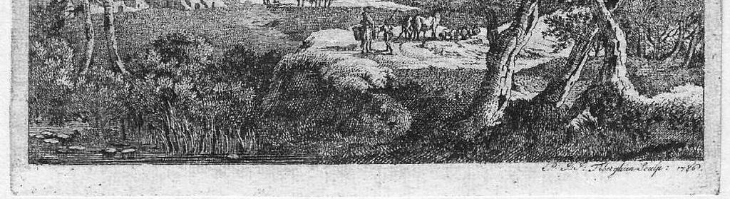1786 Landschap door  P.J.J.Tiberghien , originele ets  kopen? Bied vanaf 20!