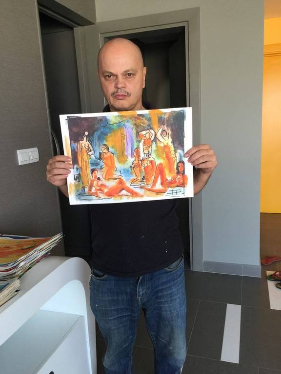 Peter Klashorst - gemengde techniek op aquarel papier - Paul Cezanne was a... kopen? Bied vanaf 75!