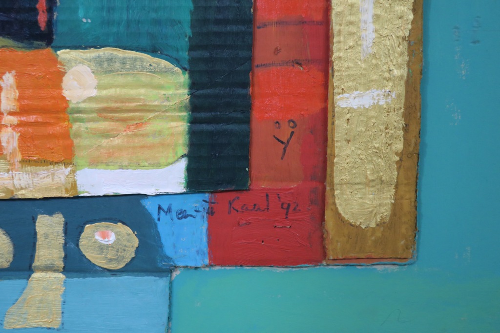 Meertje Kaal: Acryl en collage op papier, Zonder titel - Ingelijst (Groot) kopen? Bied vanaf 1!