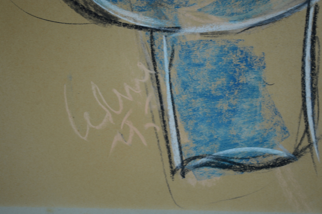 Luc Ledene ( Veurne (B) 1955- naakt, krijt 61x36 - 1995 kopen? Bied vanaf 45!