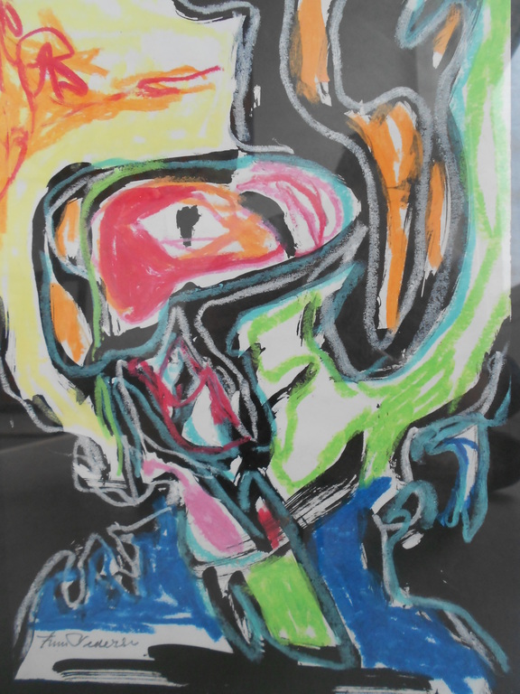 Finn Pedersen origineel werk op papier met lijst verkocht voor € 220!