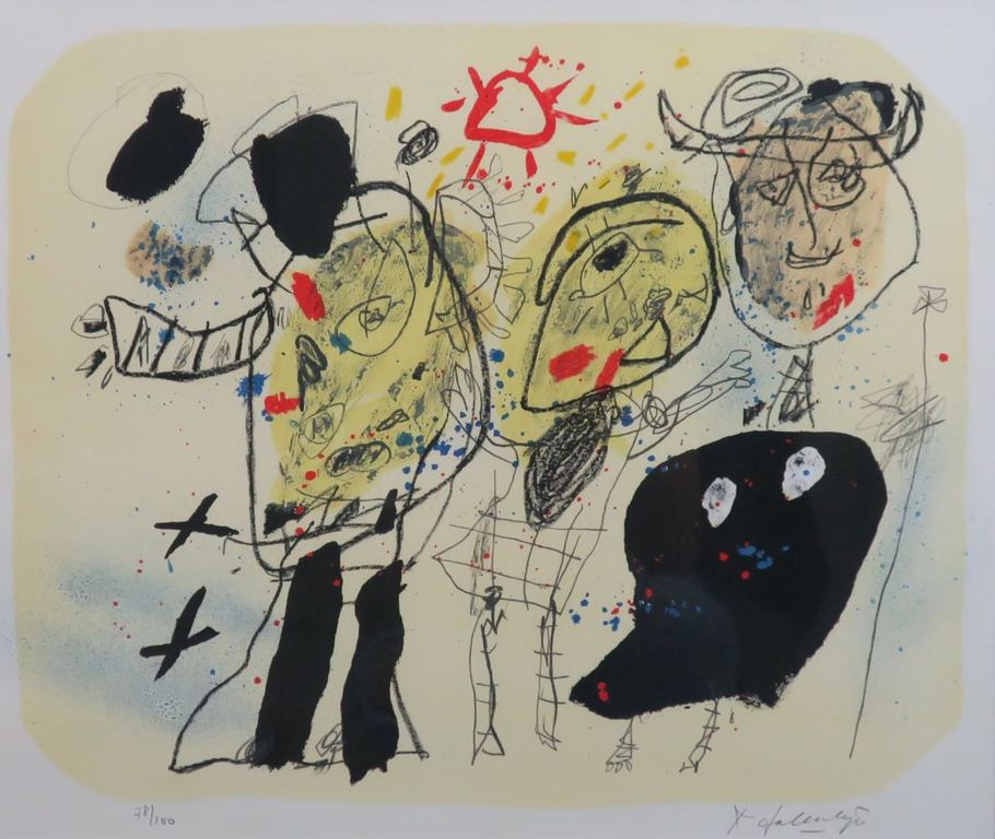 Kees Salentijn: Zeefdruk, Tres Hombrecitos - Ingelijst kopen? Bied vanaf 1!