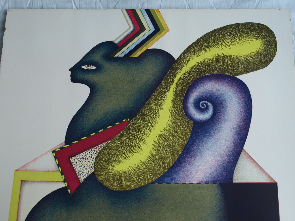 Jörg Remé (1941-) : Litho, Verschoven hoofd – gesigneerd – 1971 – 4/25 kopen? Bied vanaf 1!