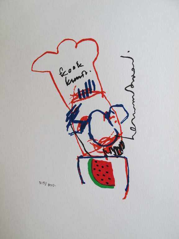 Kookkunst - zeefdruk, 1999 verkocht voor € 60!