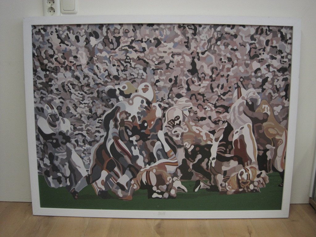 Opletten! Fred v/d Wal (1942_) acryl/board "American Football" galeriewrd.4500€ kopen? Bied vanaf 1!