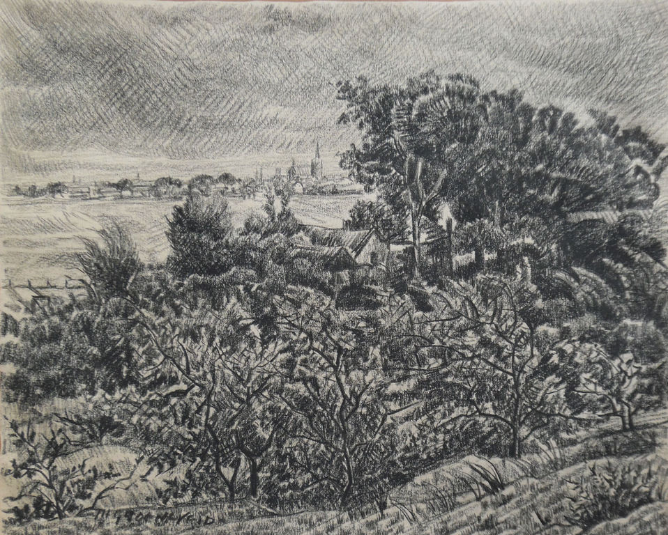 Theo Groeneveld - Duinrand - tekening kopen? Bied vanaf 25!