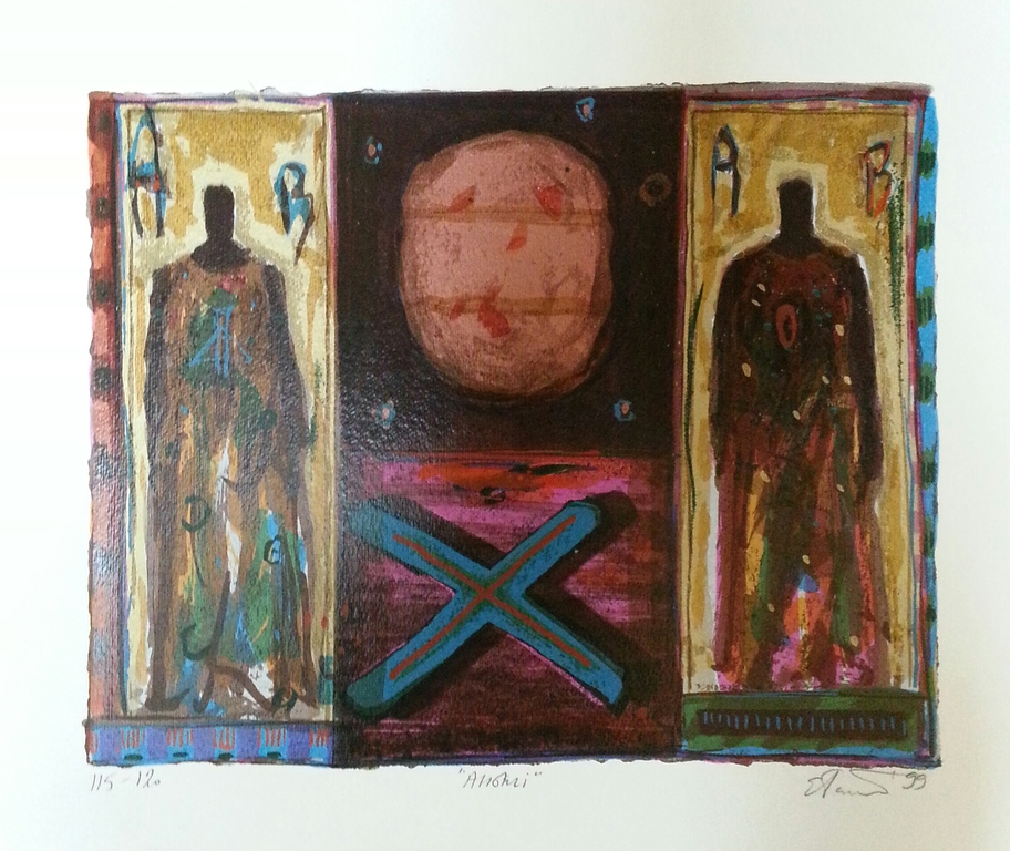 Eric Toebosch, zeefdruk , titel: " Angeli " kopen? Bied vanaf 30!