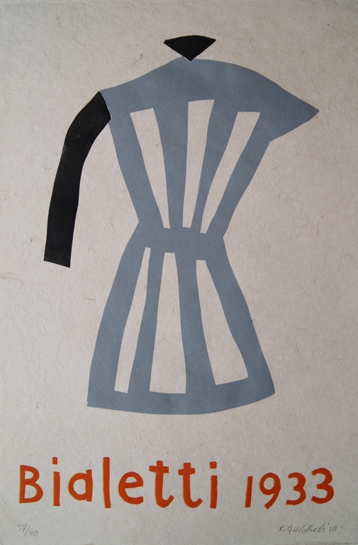 Klaas Gubbels houtdruk 'Bialetti' uit 2010 kopen? Bied vanaf 425!