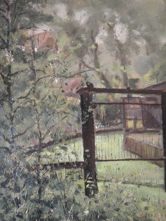 Johannes Baptista Crol, olieverf op board, 'zicht op tuin'. kopen? Bied vanaf 1!