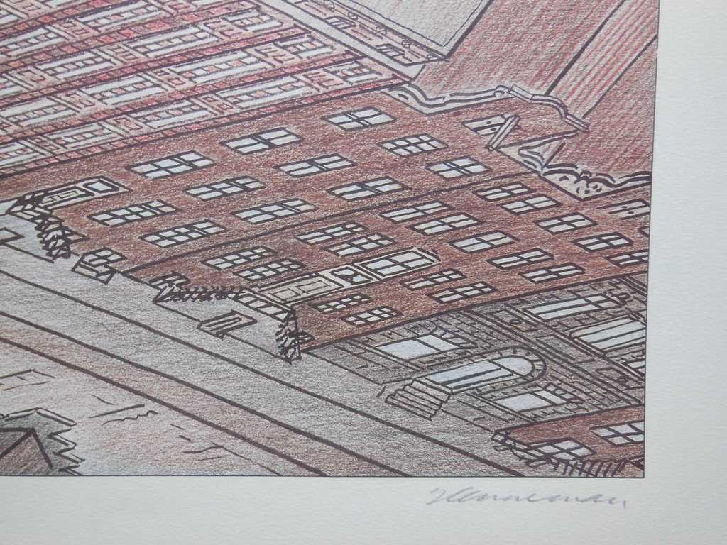 Jeroen Henneman, zeefdruk Amsterdam, gesigneerd, 1988 kopen? Bied vanaf 150!