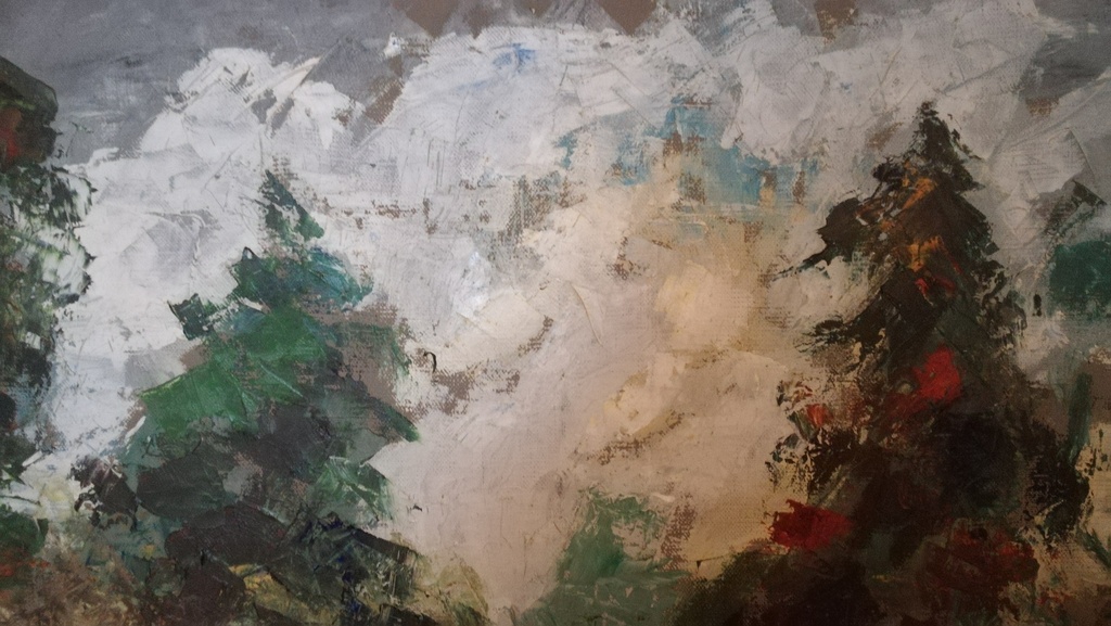 Onbekend kunstenaar, Olieverf op doek, Boszicht kopen? Bied vanaf 1!