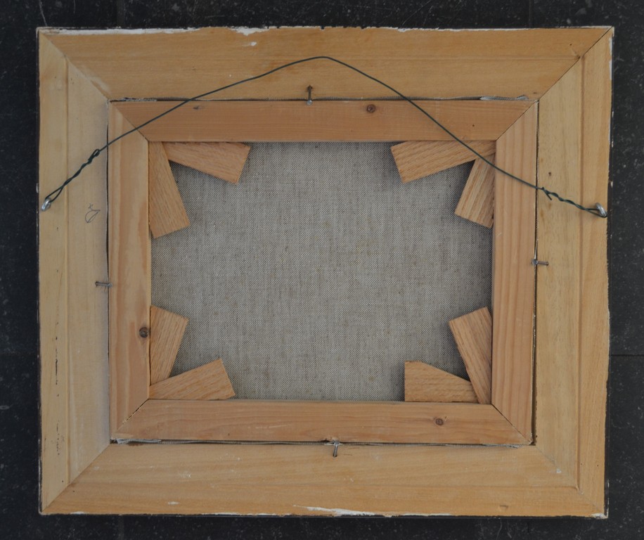 Onbekende kunstenaar (20ste eeuw): olieverf op doek, stilleven van 3 bloempotten kopen? Bied vanaf 1!