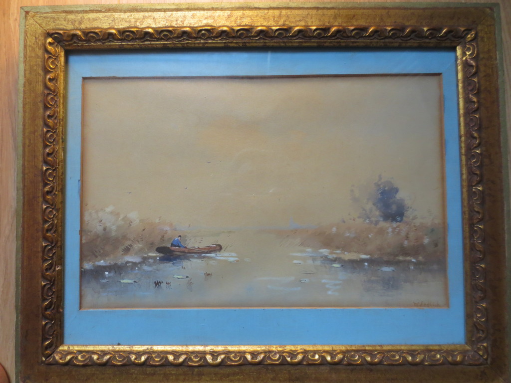 Aris Knikker - Aris Knikker (1887-1962) Aquarel Polderlandschap. verkocht voor € 40!