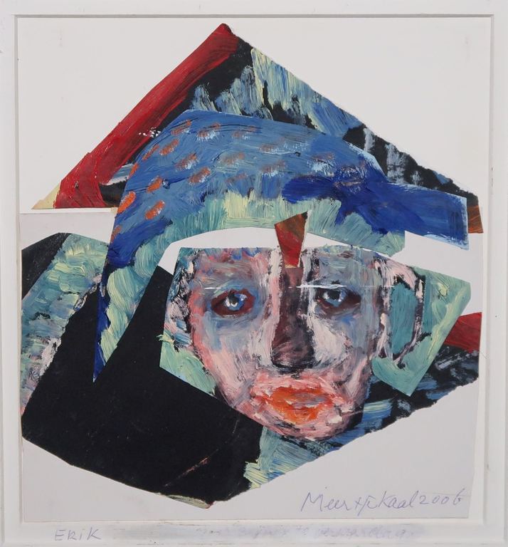 Meertje Kaal: Olieverf en collage op karton, Erik kopen? Bied vanaf 1!