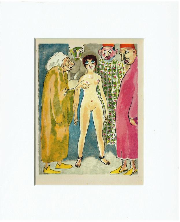 Kees van Dongen - Houtgravure- Les Experts verkocht voor € 40!