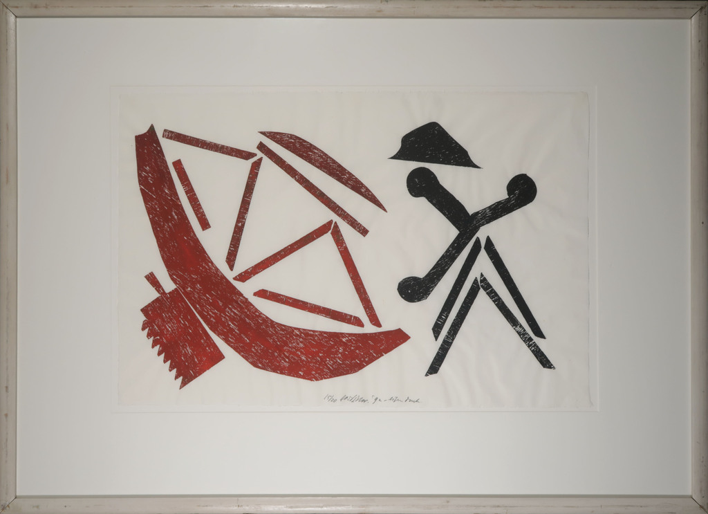 Carel Visser: Houtsnede op Rijstpapier, Z.T. - Ingelijst (Groot!) kopen? Bied vanaf 250!